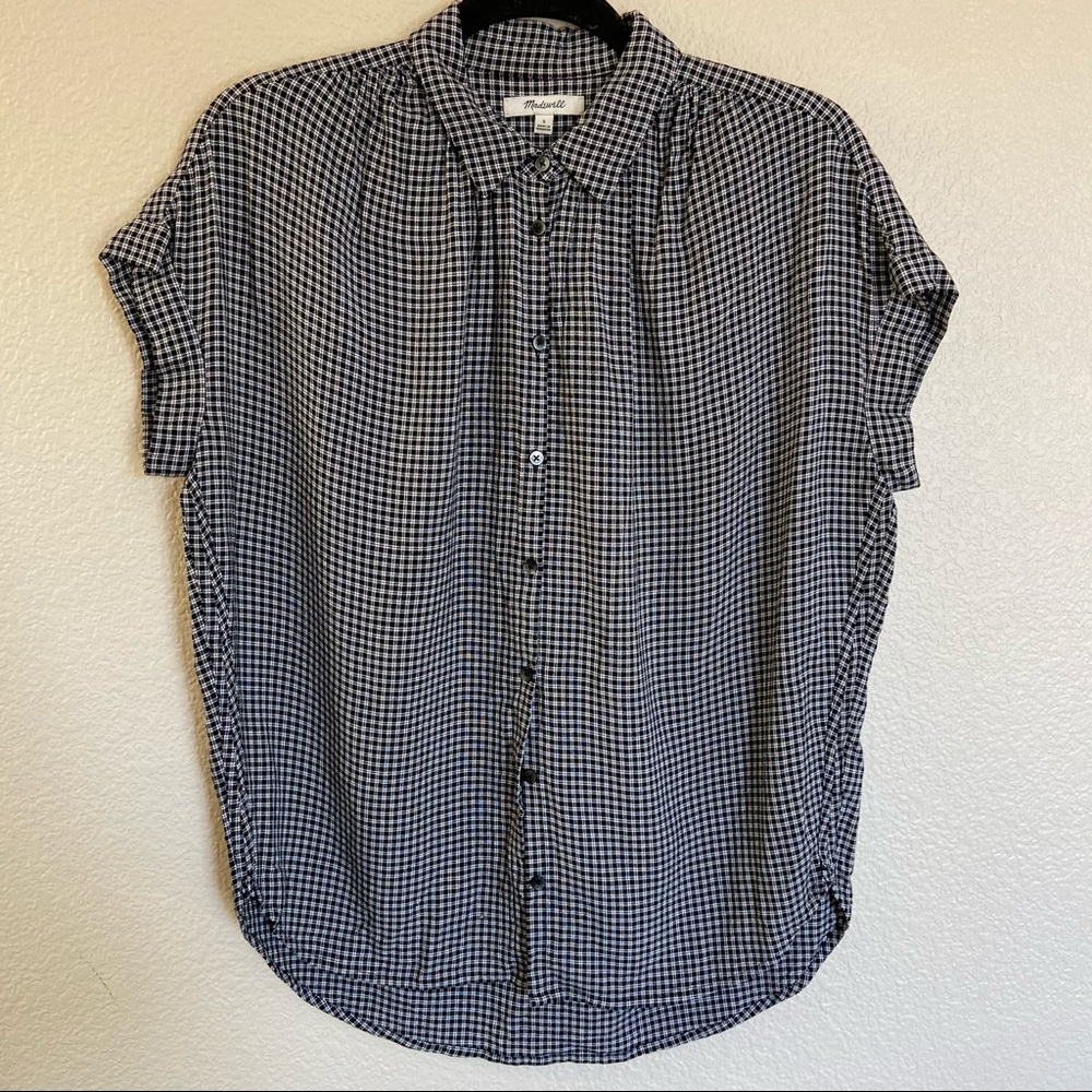 Madewell Black and White Gingham Button-Down Shirt